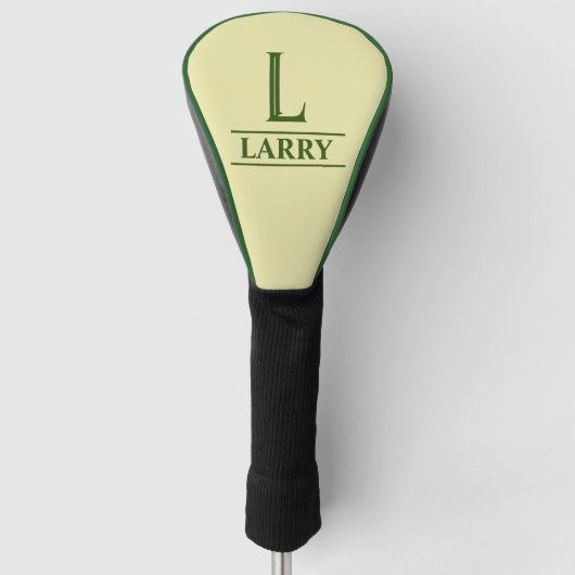 Grüne monogrammierte Golfkopfabdeckung Golf Headcover (Vorderseite)