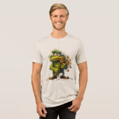 Grüne Monster-Blume Tri-Blend Shirt (Vorderseite voll)