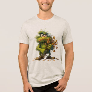 Grüne Monster-Blume Tri-Blend Shirt