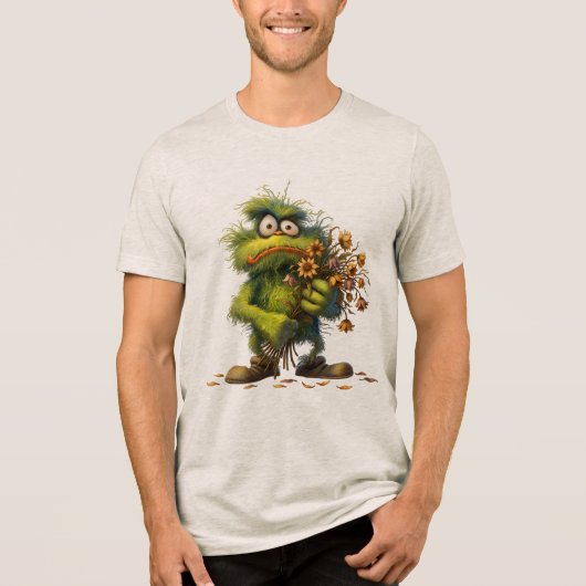 Grüne Monster-Blume Tri-Blend Shirt (Vorderseite)