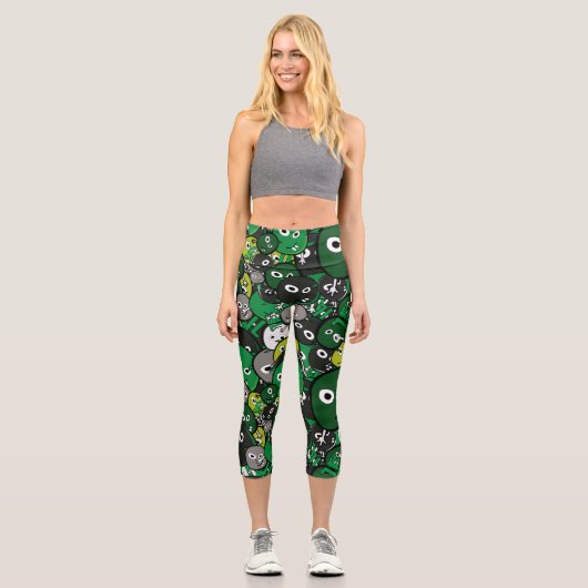 Grüne Monster Capri Leggings (Vorderseite)