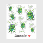 Grüne Monster-Grille -  Aufkleber (Blatt)