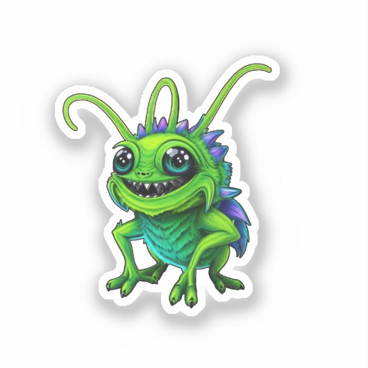 Grüne Monster-Grille -  Aufkleber (Vorderseite)