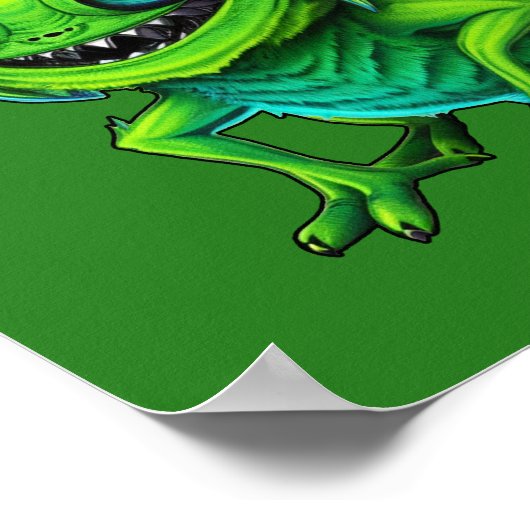 Grüne Monster-Grille -  Poster (Ecke)