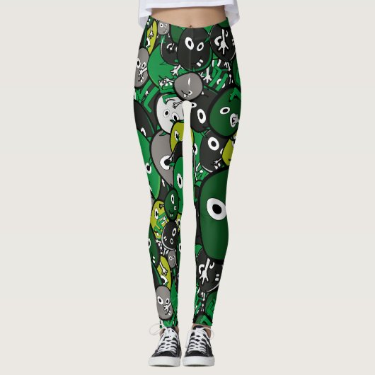 Grüne Monster Leggings (Vorderseite)