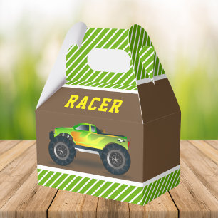 Grüne Monster-Truck-Kindergeburtstagsfeier Geschenkschachtel