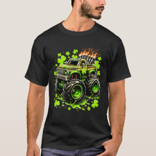 Grüne Monster-Truck Shamrock St Patricks Jungen Ki T-Shirt