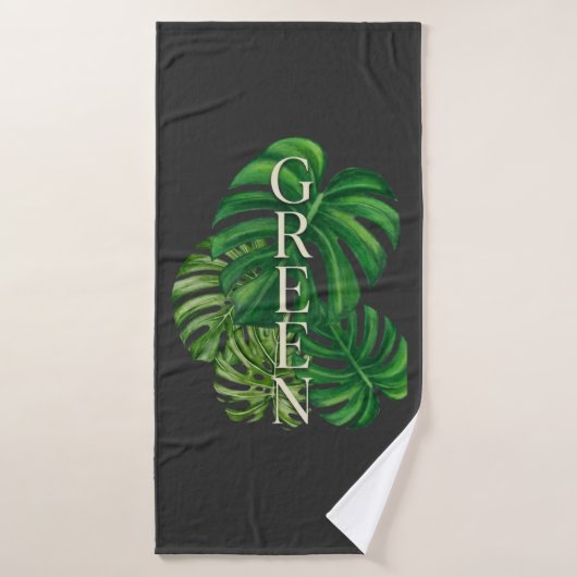 Grüne Monstera-Blätter Badehandtuch (Badehandtuch)