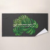 Grüne Monstera-Blätter Badehandtuch (Badehandtuch)