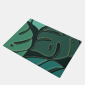 Grüne Monstera-Blätter Fußmatte (Schrägansicht)