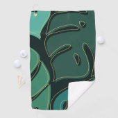 Grüne Monstera-Blätter Golfhandtuch (Insitu)