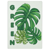 Grüne Monstera-Blätter Klemmbrett (Rückseite)
