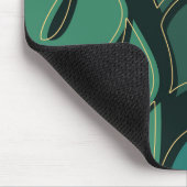 Grüne Monstera-Blätter Mousepad (Ecke)