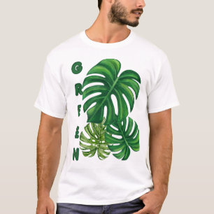 Grüne Monstera-Blätter T-Shirt