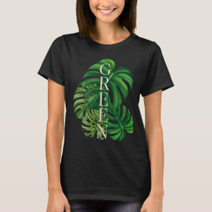 Grüne Monstera-Blätter T-Shirt