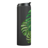 Grüne Monstera-Blätter Thermosbecher (Nach links gedreht)