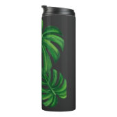 Grüne Monstera-Blätter Thermosbecher (Nach rechts gedreht)
