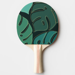 Grüne Monstera-Blätter Tischtennis Schläger