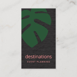 Grüne Monstera Tropical Leaf Eventplanung Visitenkarte