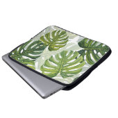 Grüne Monstera Tropical Watercolor Laptopschutzhülle (Vorne Knopf)