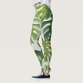 Grüne Monstera Tropical Watercolor Leggings (Links)