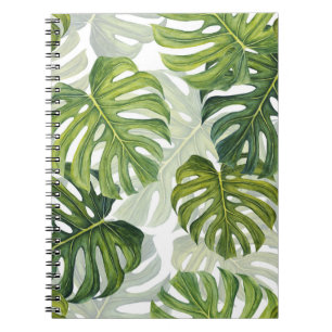 Grüne Monstera Tropical Watercolor Notizblock