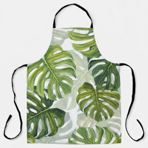 Grüne Monstera Tropical Watercolor Schürze