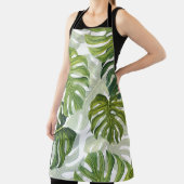 Grüne Monstera Tropical Watercolor Schürze (InSitu)