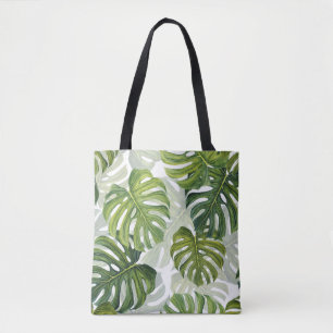 Grüne Monstera Tropical Watercolor Tasche