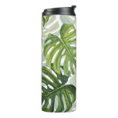 Grüne Monstera Tropical Watercolor Thermosbecher (Nach links gedreht)