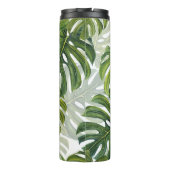 Grüne Monstera Tropical Watercolor Thermosbecher (Rückseite)