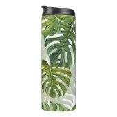 Grüne Monstera Tropical Watercolor Thermosbecher (Nach rechts gedreht)