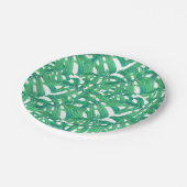 Grüne Monstera-tropische Blätter Pappteller (Schrägansicht)