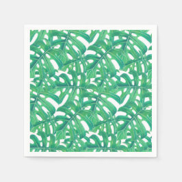 Grüne Monstera-tropische Blätter Serviette