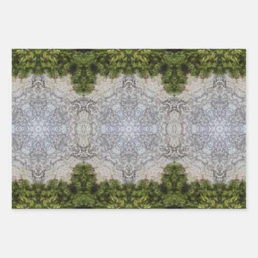 Grüne Moos und Natur Kunst Geschenkpapier Set (Vorderseite)