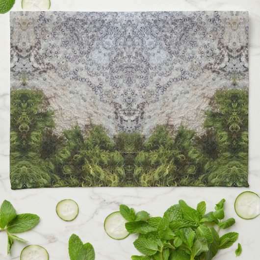 Grüne Moos und Natur Kunst Geschirrtuch (Gefaltet)