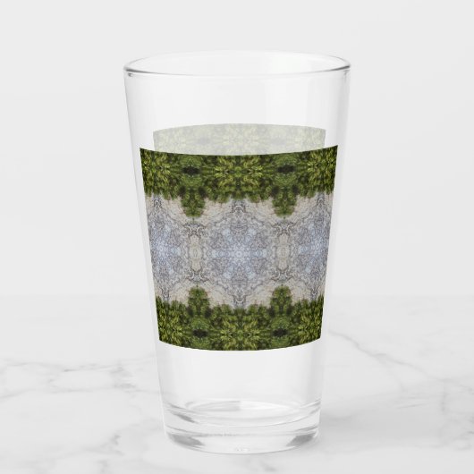 Grüne Moos und Natur Kunst Glas (Rückseite)