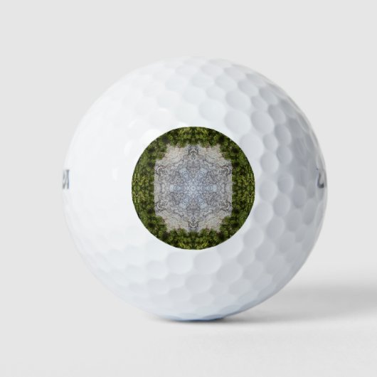 Grüne Moos und Natur Kunst Golfball (Vorderseite)
