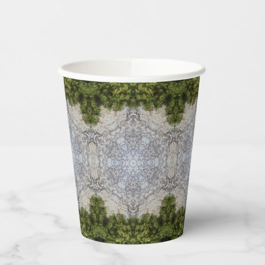 Grüne Moos und Natur Kunst Pappbecher (Links)