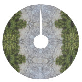 Grüne Moos und Natur Kunst Polyester Weihnachtsbaumdecke (Vorderseite)