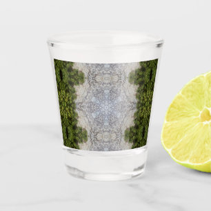 Grüne Moos und Natur Kunst Schnapsglas