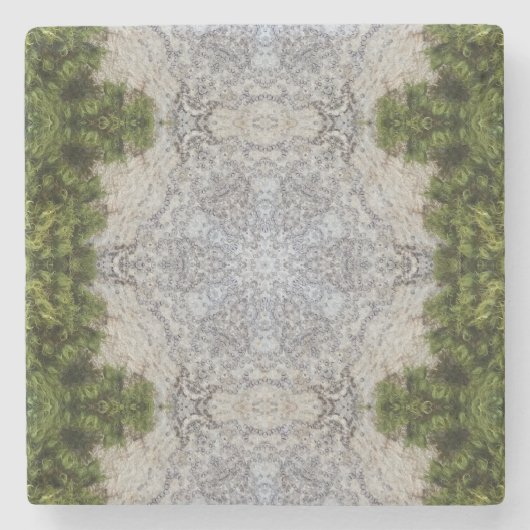 Grüne Moos und Natur Kunst Steinuntersetzer (Vorderseite)