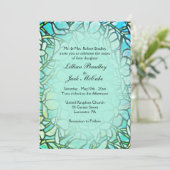 Grüne Mosaikfliesen Hochzeit Einladung (Stehend Vorderseite)