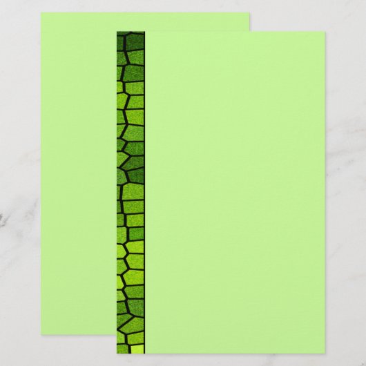Grüne Mosaikstationerie Briefpapier (Vorne/Hinten)