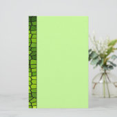 Grüne Mosaikstationerie Briefpapier (Stehend Vorderseite)