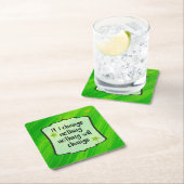 Grüne Motivationsbejahung für positiven Wandel Rechteckiger Pappuntersetzer (Vor Ort)