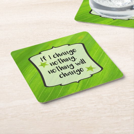 Grüne Motivationsbejahung für positiven Wandel Rechteckiger Pappuntersetzer (angewinkelt)