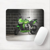Grüne Motorrad-Mausunterlage Mousepad (Mit Mouse)