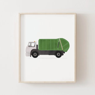 Grüne Müllhalde Truck Boys Zimmerdekor Poster