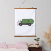 Grüne Müllhalde Truck Boys Zimmerdekor Wandteppich Mit Holzrahmen (Schlafzimmer)